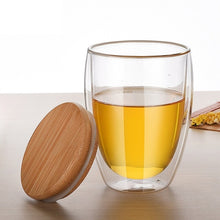 Load image into Gallery viewer, 250ml/350ml/450ml Heat-resistant Double Layer Wall Glass Cup Handmade Healthy Drinkware Mug Transparent Coffee Tea Mugs With Lid
